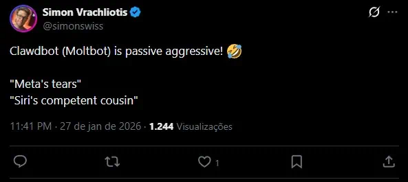 Reacção da comunidade tech a reagir ao rebranding do Clawd Bot